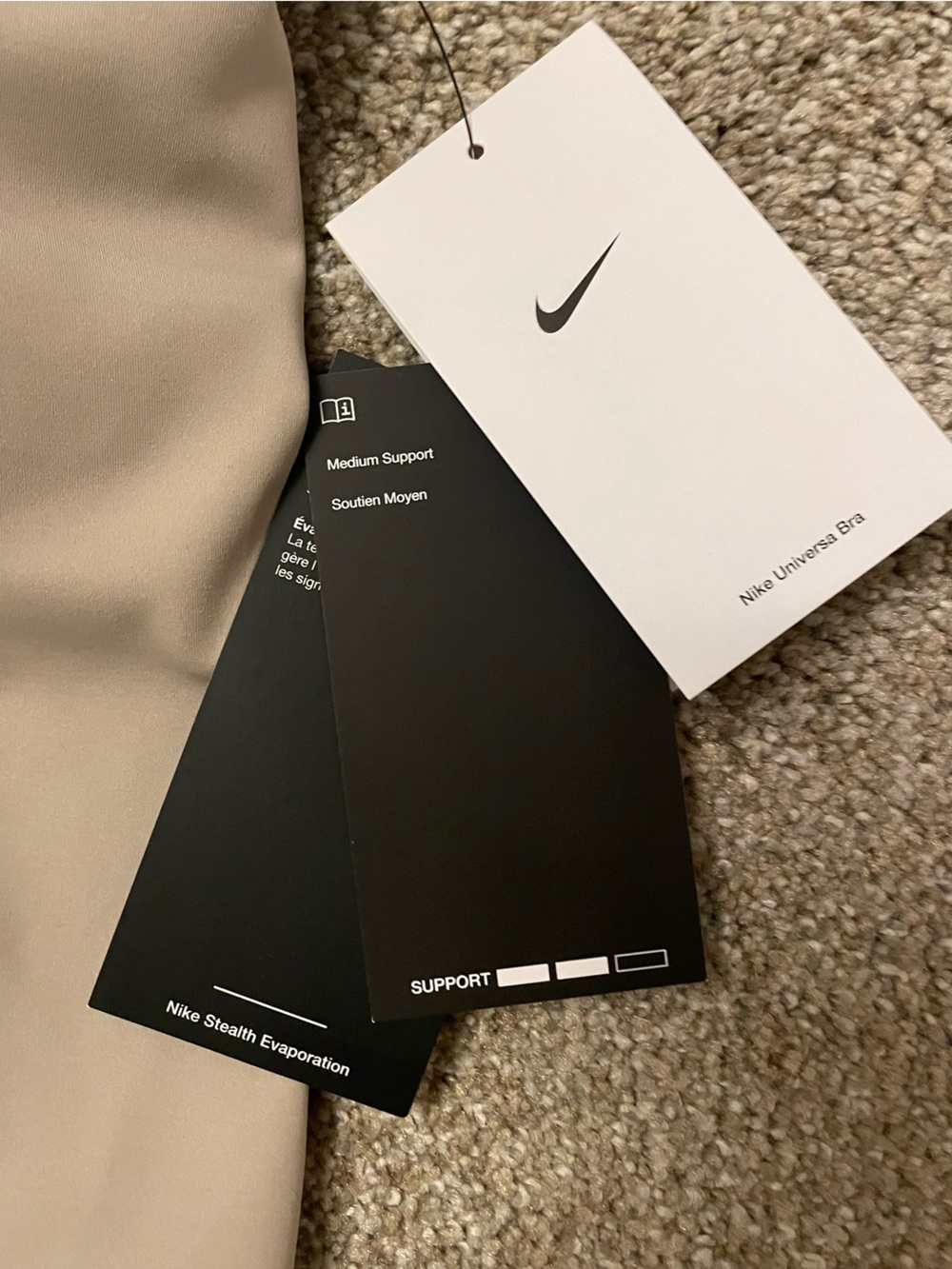 Nike Universa Medium Support Padded Beige Racerback Sports Bra/tank  Sz S NWT - Picture 3 of 5
